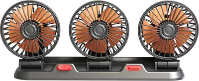 Produktbild von 5/12/24 V Autolüfter, Dreifachkopf, hoher Luftstrom, 2 Geschwindigkeiten, leistungsstarke Kühlung, Fahrzeug-Armaturenbrett-Luftauslass, USB-Lüfter, Sommerzubehör