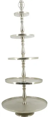 Produktbild von Lesli Living - Etagere Brush - Silber - Ø61x140cm