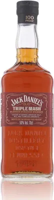 A bottle of Jack Daniel's Triple Mash whiskey.