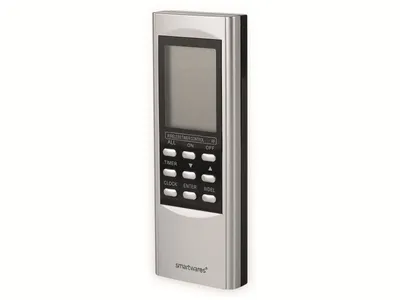 Produktbild von Smartwares SH4-90161 15-Kanal-Fernbedienung+Timer-Funktion SH5-TDR-T, Intelligentes Heimgerät, RF Wireless, Drucktasten, Eingebautes Display, IP20, Schwarz, Silber