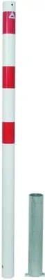 Produktbild von Absperrpfosten Stahlrohr Ø 60 x 2,5 mm herausnehmbar mit Dreikantverschluss mit 2 Ösen