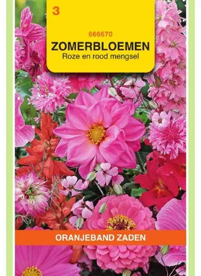 Imagen del producto de Oranjeband, mezcla de flores de verano, tonos rosados y rojos - 1 paquete de semillas