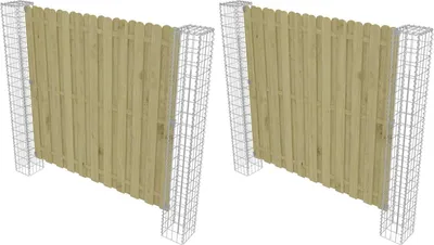 Immagine prodotto di Palo della recinzione 2 pcs Argento 20 x 20 x 190 cm Metallo