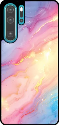 Produktbild von Smartphonica Telefon Fall geeignet für Huawei P30 Pro mit Regenbogen Glitter Marmor Print - TPU Backcover Fall Regenbogen Glitter Marmor Design