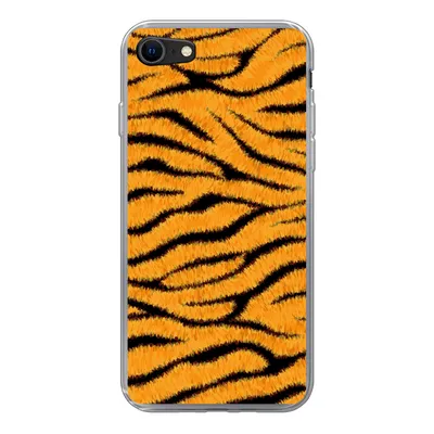 Produktbild von MuchoWow® Handyhülle Schutzhülle Hülle für iPhone 8 Tigerdruck - Orange - Schwarz Silikon Softcase Handy Hülle - Schutzhaube