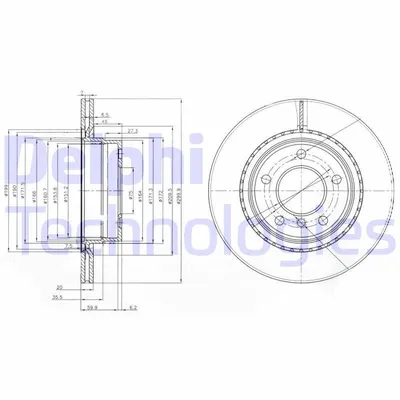 Produktbild von 2x DELPHI Bremsscheibe BG3901C für BMW 3 Touring (E91) 3 Limousine (E90) 66mm