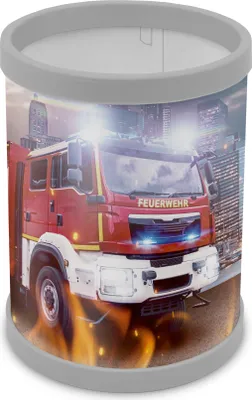 Produktbild von itenga Stifteköcher Motiv Feuerwehr Höhe 10 cm Durchmesser 8 cm