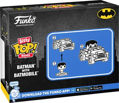 Immagine prodotto di Bitty POP! Rides Batman z Batmobilem - Figurka Vinylowa 2,5 cm DC Comics