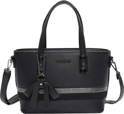 Immagine prodotto di Gallantry, borsa da donna con fiocco e tracolla in pelle di serpente, nero
