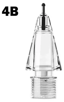Immagine prodotto di Punta di ricambio per Apple Pencil 1 e 2 - Stilo - Morbida 4B - Cappuccio protettivo - Funzione di esclusione del tocco accidentale - Compatibile con schermi capacitivi - Trasparente - Confezione da 1 pezzo