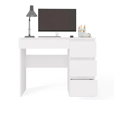 Produktbild von Mijas Laptop Desk Rechts Matt Weiss 4 Schubladen