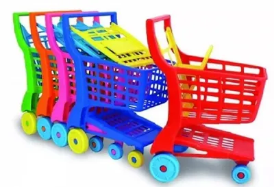 Produktbild von Einkaufswagen aus Kunststoff, sortiert L 35 x B 28 x H 53 cm