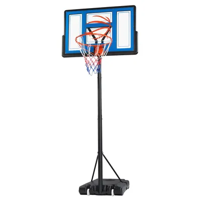Obrázok produktu pre Basketbalový stojan FCH s nastaviteľnou výškou 135–305 cm, basketbalový kôš s 2 kolieskami, modrý