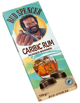 Immagine prodotto di Piasten Bud Spencer Caribic Rum Cioccolato in grani con ripieno al rum 150g