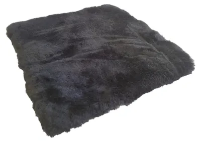 Lammfell-Sitzkissen 40x40 cm, echt Merino, schwarz