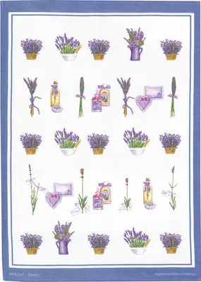 Produktbild von Geschirrtuch Lavendelkörbchen, Geschirrtücher, Mitbringsel Geschenkidee Tuch, Lavendel