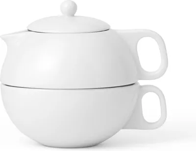 Produktbild von Viva Scandinavia Teekanne und Tasse Jaimi 0,3 l Porzellan weiß