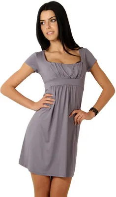 Immagine prodotto di Abito Tunica Mini abito con arricciature Collo a U, grigio XL/XXL 42/44