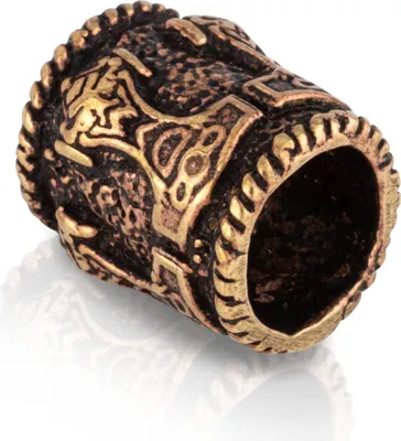 Produktbild von Bronze Haar Bartperle Thors Hammer Germanisch Keltisch Wikinger Mittelalter 3168