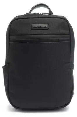 Immagine prodotto di Zaino da uomo Momo Design in ecopelle nera, con zip, dimensioni 28x45x20 cm