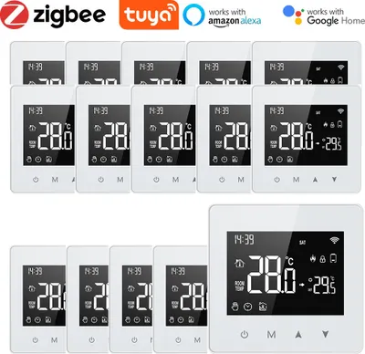 Obrázok produktu pre 15X Tuya ZigBee digitálny LCD izbový termostat, nástenný termostat na zapustenie pre podlahové kúrenie pre vodné a plynové kotly, kompatibilný s Amazon Alexa a Google Home