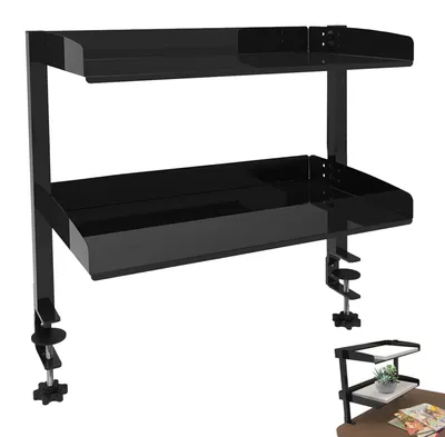 Productafbeelding van Bureauplank met 2 Niveaus, Zwart, Hangend