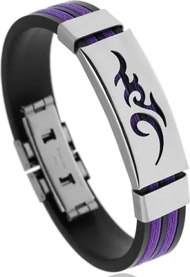 Immagine prodotto di Bracciale da uomo TI-33196 - Eleganza Nero e Viola KP33196