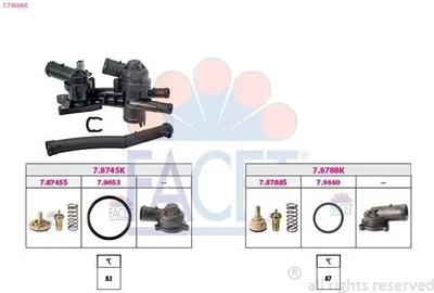 Produktbild von FACET Thermostat Kühlmittel für VW POLO (9N) Polo Schrägheck (6R1, 6C1) für SKODA Fabia II Schrägheck (542) für SEAT Ibiza IV Schrägheck (6J5, 6P1)