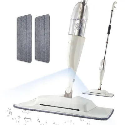 Produktbild von Bodenwischer-Set, 4 in1 Wischmopp, 126 cm Sprühwischer Wischer, Sprühwischer mit 2 Waschbaren Microfaser-wischBezug, Flachmopp mit 400 ml Wassertank