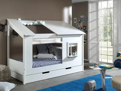 Produktbild von Bett Baumhaus Bett 90 x 200 cm Weiß