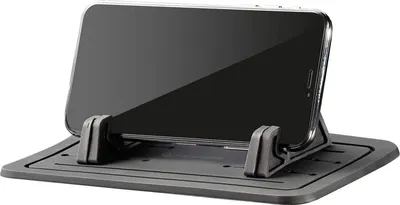 Produktbild von KREMER 3-Teilig KFZ Auto Anti-Rutsch-Matte mit Halter für Auto Schreibtisch Handyhalter kompatibel mit Smartphones