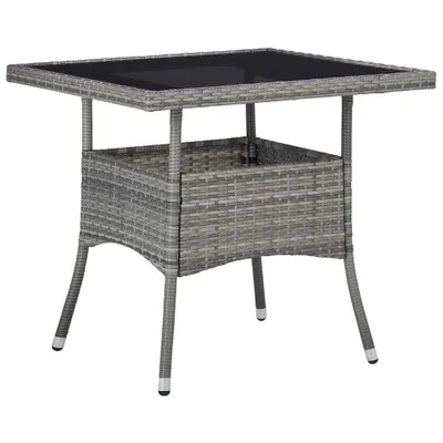 Produktbild von vidaXL 3-tlg. Garten-Essgruppe Grau Poly Rattan und Akazienholz