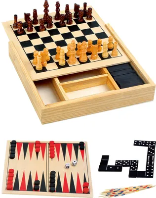 Produktbild von 4-in-1-Spielbox aus Holz, 17 cm