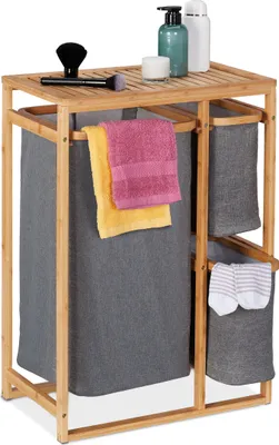 Produktbild von relaxdays Wäschekorb Regal Bambus