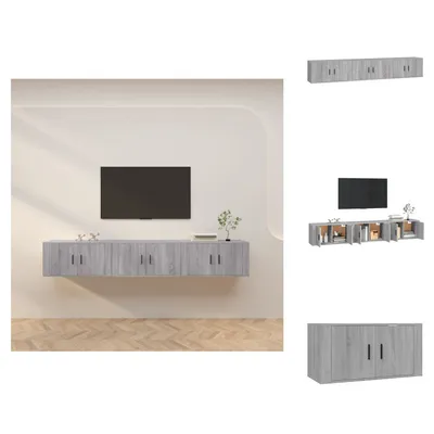 Produktbild von vidaXL TV-Wandschränke 3 Stk. Grau Sonoma 80x34,5x40 cm -  TV-Möbel