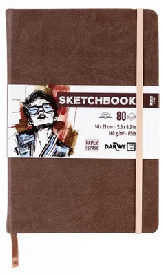 Imagen del producto de Darwi For You DF80014210006C - Cuaderno de dibujo con encuadernación cosida, tamaño 14x21 cm, 140g - 80 hojas