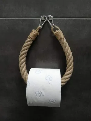 Produktbild von Vintage-Toilettenpapierhalter – Handtuchhalter – Seil – Industriestil
