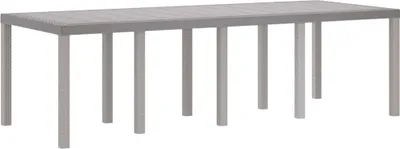 Image de vidaXL Table de jardin gris clair 250 x 100 x 73 cm Poly-Rattan