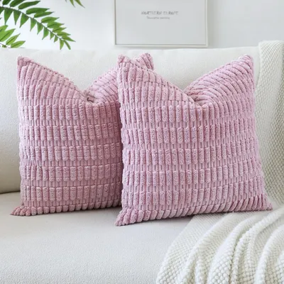 Produktbild von Kissenbezüge Kordsamt 2er Set Rosa Lila 50x50 cm
