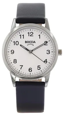 Obrázek produktu pro Dámské hodinky Boccia 3379-01, quartzové, titanové, s černým koženým řemínkem