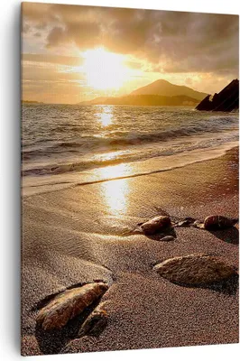Produktbild von Bild auf Leinwand - Leinwandbild - Einteilig - Strand Wolken Abend Küste - 70x100cm - Wand Bild - Wanddeko - Wandbilder - Leinwanddruck - Wanddekoration - Leinwand bilder - Wandbild - PA70x100-2527