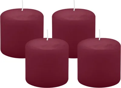 Produktbild von 4er Set Adventskranzkerzen Bordeaux Ø 60 x 60 mm