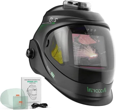 Productafbeelding van Lashelm - Laskap Masker - Veilig Lassen - Panoramisch Kijkscherm - 10.9 cm x 9.7 cm - Zwart