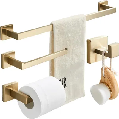 Immagine prodotto di Set portasciugamani Ari in acciaio inossidabile Sus304 40 cm oro spazzolato
