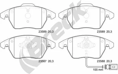 Produktbild von BRECK Bremsbeläge Satz Vorne Bremsklötze für VW GOLF VI (5K1) 23587 00 701 10