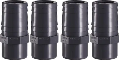 Produktbild von HAF 4x PVC Druckschlauchtülle mit 63mm x 63mm | Schlauchtülle x Klebestutzen | Schlauchverbinder aus grauem PVC-U | PN16 für Pool und Teich