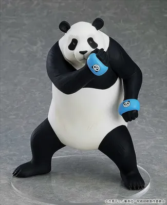 A statue of a panda character from the anime Jujutsu Kaisen.