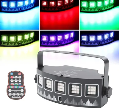 Produktbild von DJ Partylampe - LED Stroboskop - Fernbedienung - Soundaktiviert - USB 5V DC - Timer 0,5–5 h - Reichweite 5 m - 7 Farben