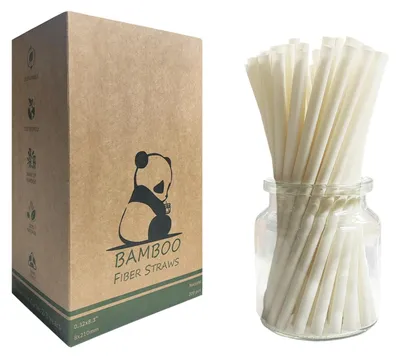 Image de Pailles en fibre de bambou naturelles 200 pièces
