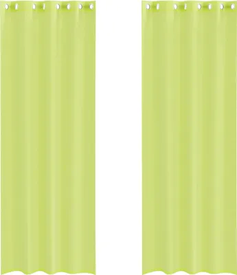 Image de Rideaux en voile avec œillets 2 pcs vert pomme 140x260 cm